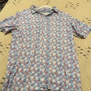 Johnston & Murphy Red and Blue Geometric Shirt